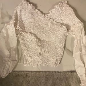 Crop top elegant, white no use. Zara